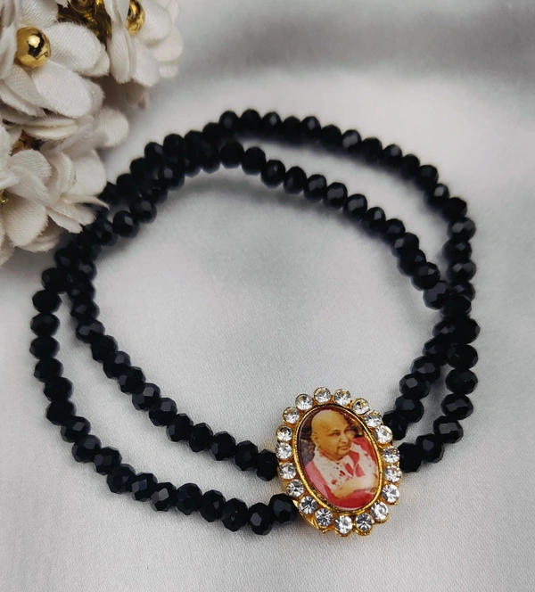 Jai Guruji Bracelet  - Black, Free Size