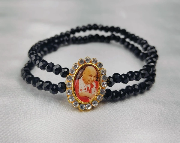 Jai Guruji Bracelet  - Black, Free Size