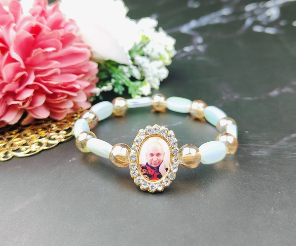Jai Guruji Bracelet  - Frosted Mint, Free Size