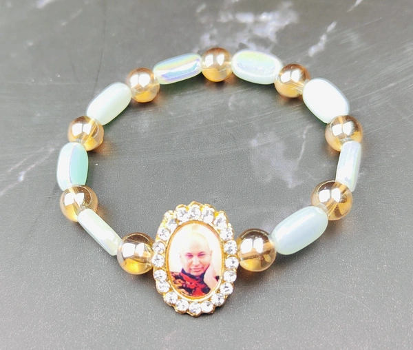 Jai Guruji Bracelet  - Frosted Mint, Free Size