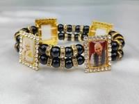 Jai Guruji Four Swaroop Bracelet  - Black, Free Size