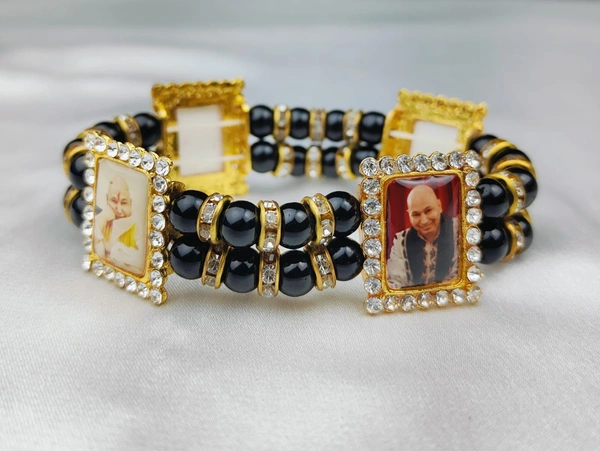 Jai Guruji Four Swaroop Bracelet  - Black, Free Size