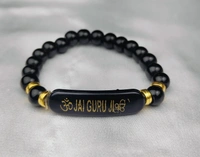 Jai Guruji Bracelet  - Black, Free Size