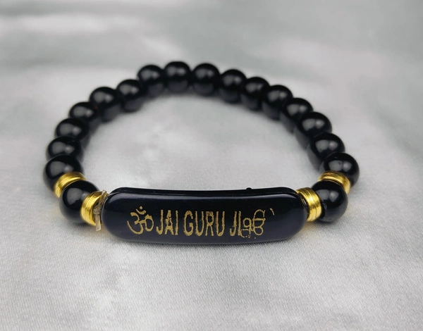 Jai Guruji Bracelet  - Black, Free Size