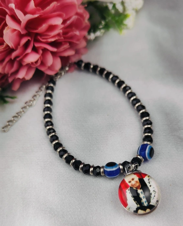 Jai Guruji Evil Eye Bracelet  - Black, Free Size