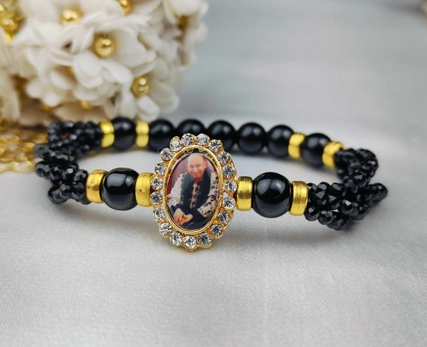 Jai Guruji Bracelet  - Black, Free Size