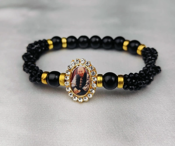 Jai Guruji Bracelet  - Black, Free Size