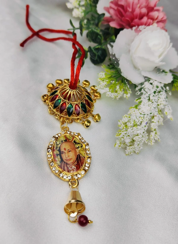 Jai Guruji Car Hanging - Gold
