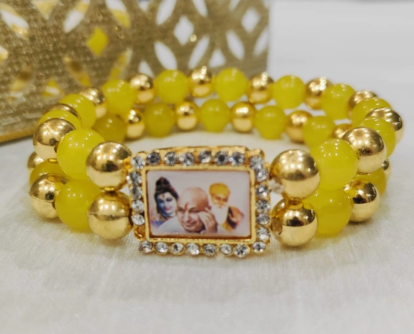 Jai Guruji Bracelet - Yellow, Free Size