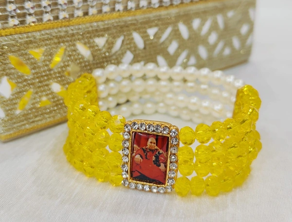 Jai Guruji Bracelet  - Bright Sun, Free Size