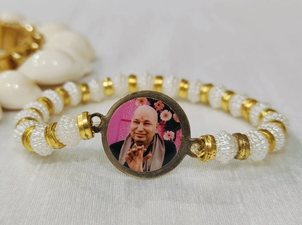 Jai Guruji Bracelet - White, Free Size