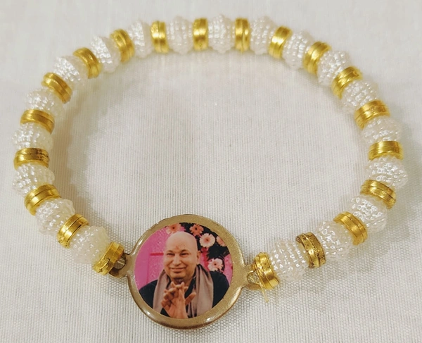 Jai Guruji Bracelet - White, Free Size
