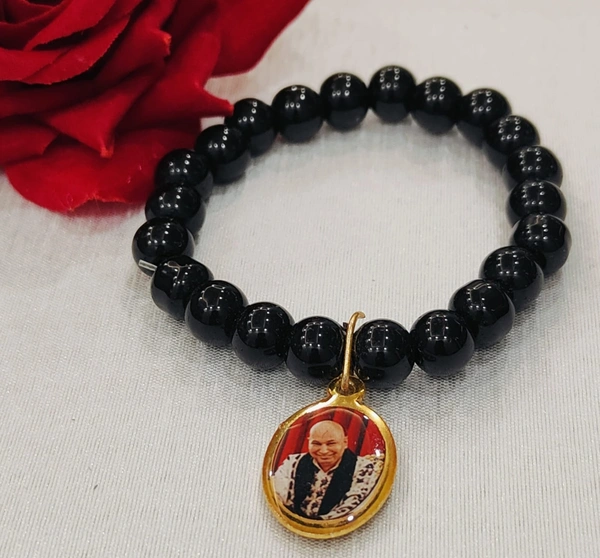 Jai Guruji Bracelet  - Black, Free Size