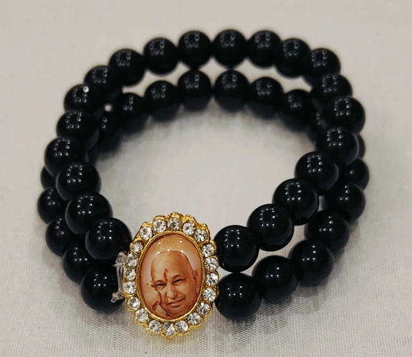 Jai Guruji Bracelet  - Black, Free Size