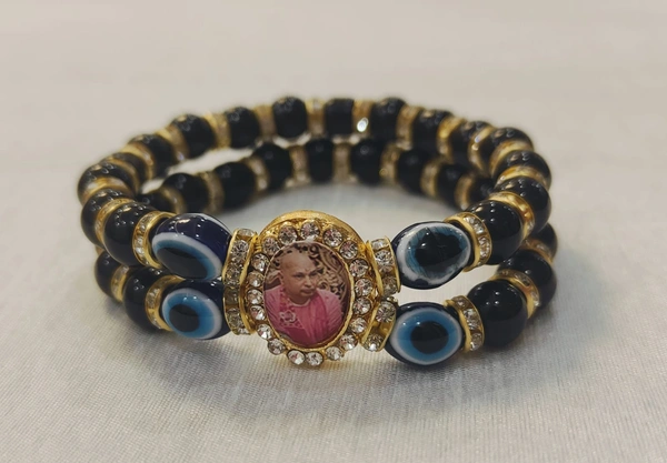 Jai Guruji Black Evil Eye Bracelet  - Black, Free Size