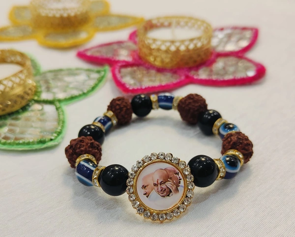 Jai Guruji Black Rudraksha Evil Eye Bracelet - Black, Free Size