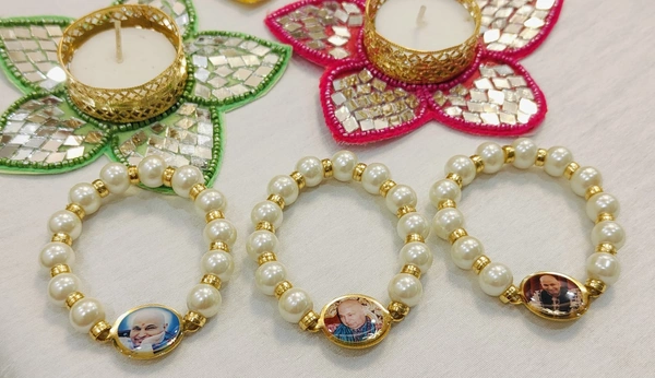 Jai Guruji Pack Of 12 Bracelets - White, Free Size