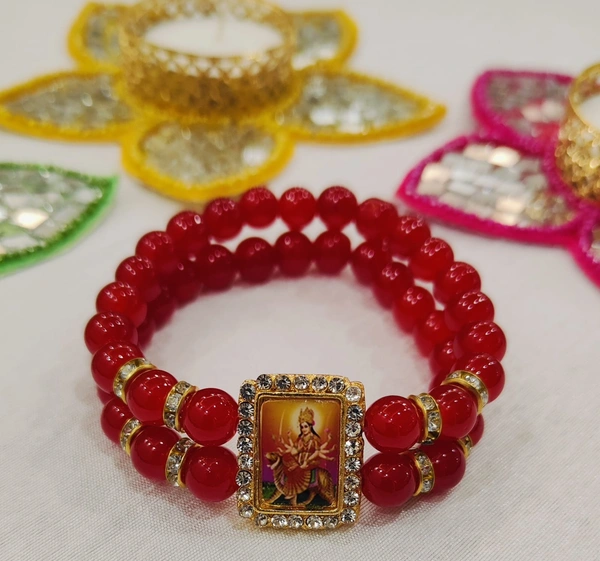 Mata Rani Bracelet  - Red, Free Size
