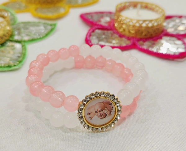 Jai Guruji Bracelet - White, Free Size
