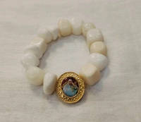 Jai Guruji Stone Bracelet  - White, Free Size