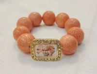 Jai Guruji Stone Bracelet  - Web Orange, Free Size