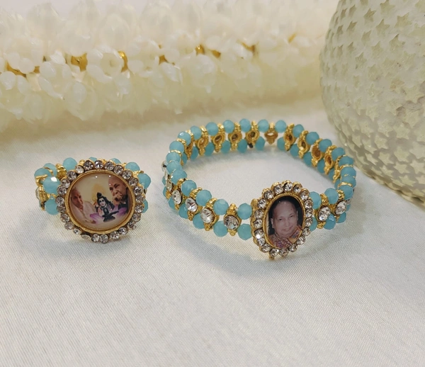 Jai Guruji Ring And Bracelet Combo - Free Size