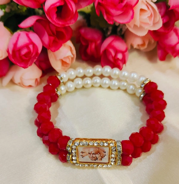 Guruji Bracelet  - Red, Free Size
