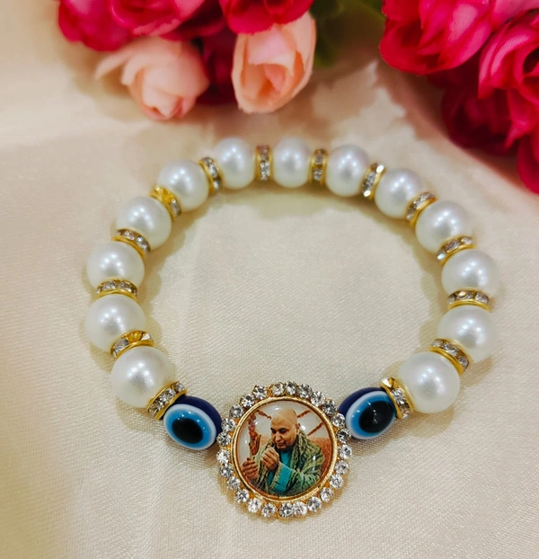 Guruji Bracelet  - White, Free Size