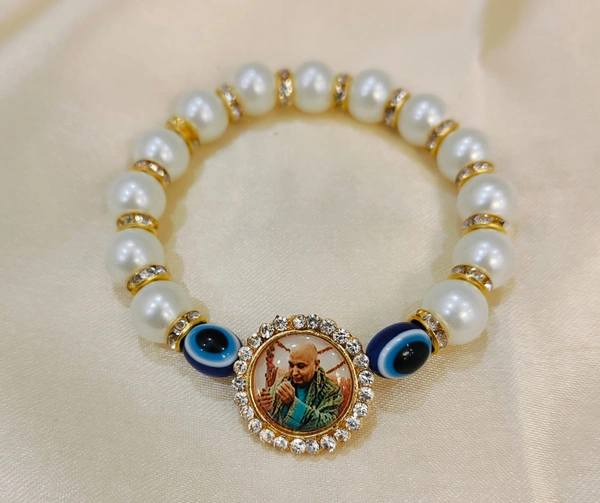 Guruji Bracelet  - White, Free Size
