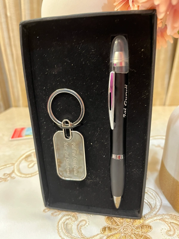 Guruji Led Light Pen And Key Ring Combo - Blue