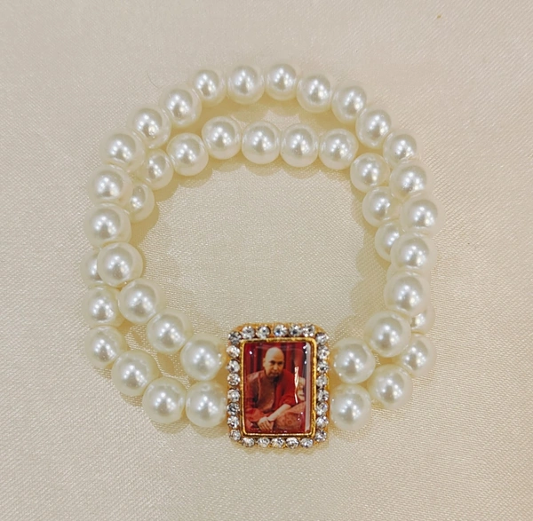 Jai Guruji Pearl Bracelet  - Free Size, White