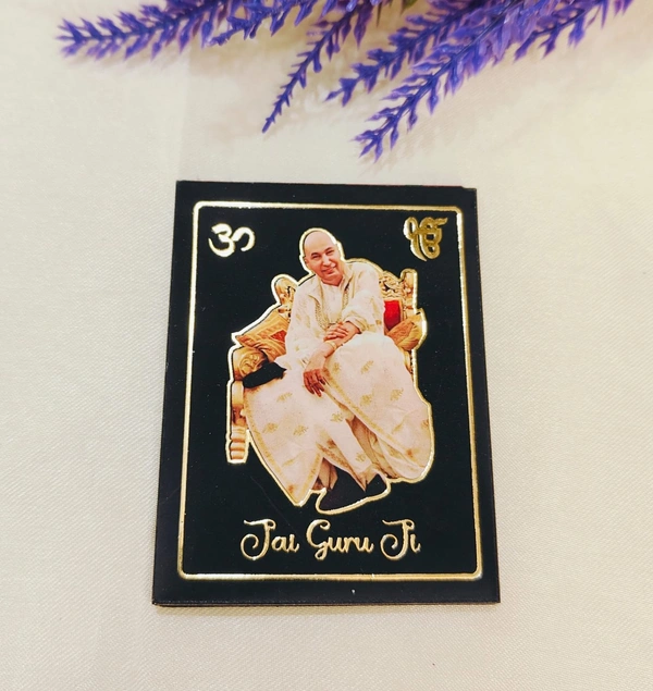 Jai Guruji Fridge Magnet - Black