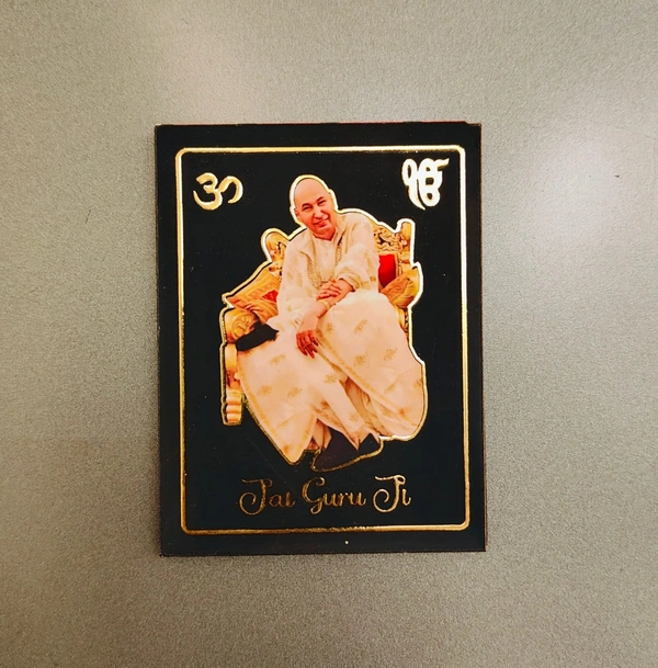 Jai Guruji Fridge Magnet - Black