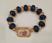 Jai Guruji Monalisa  Bracelet  - Blue, Free Size