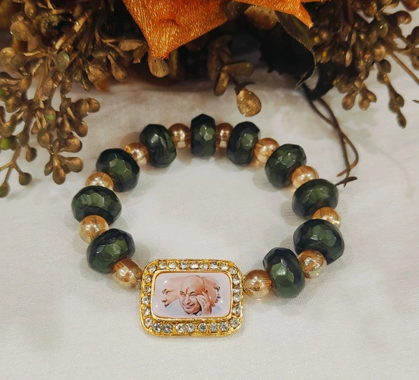 Jai Guruji Monalisa  Bracelet  - Pine Green