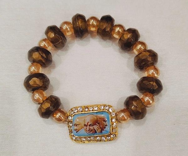 Jai Guruji Monalisa  Bracelet  - Gold, Free Size