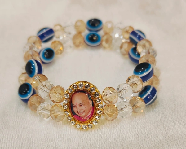 Jai Guruji Bracelet With Evil Eyes - Free Size