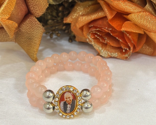 Jai Guruji Bracelet - Free Size, Peach