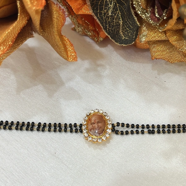 Jai Guruji Mangalsutra Bracelet  - Black, Adjustable