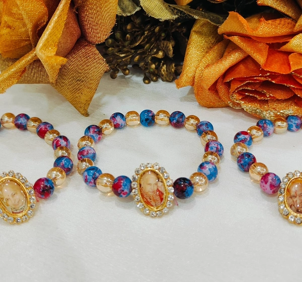 Jai Guruji Marble Beads Bracelet Pack Of 10 Pcs - Free Size