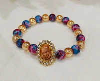 Jai Guruji Marble Beads Bracelet Pack Of 10 Pcs - Free Size