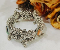 Jai Guruji Openable Oxidized Bangle - Free Size