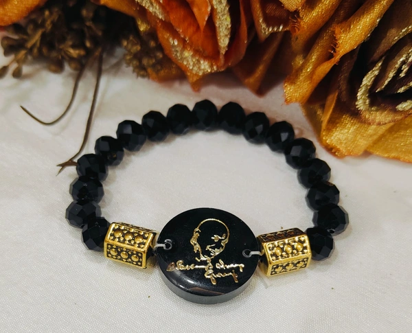 Jai Guruji Resin Bracelet  - Black, Free Size