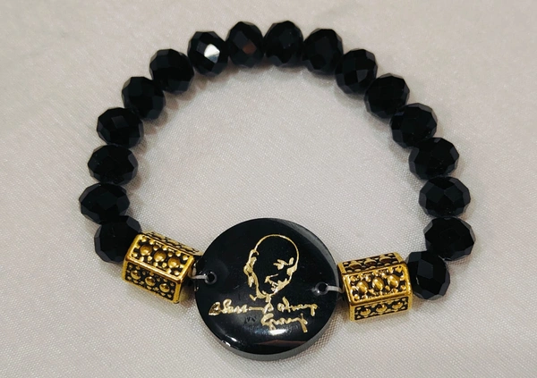 Jai Guruji Resin Bracelet  - Black, Free Size