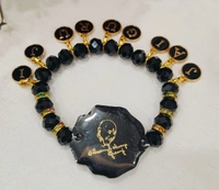 Jai Guruji Resin Bracelet- Single Piece  - Black, Free Size