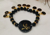 Jai Guruji Resin Bracelet- Single Piece  - Black, Free Size