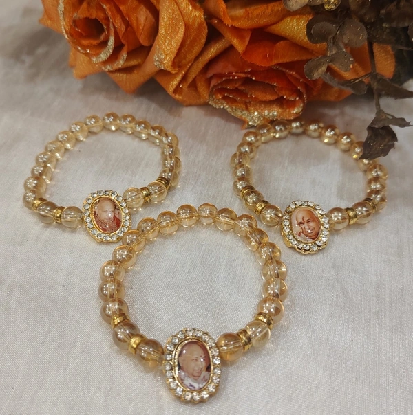 Jai Guruji Pack Of 10 Bracelets  - Free Size, Golden Tainoi