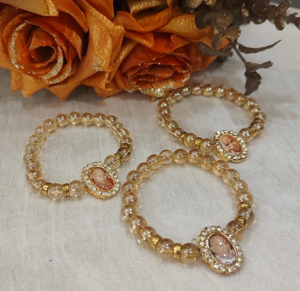 Jai Guruji Pack Of 10 Bracelets  - Free Size, Golden Tainoi