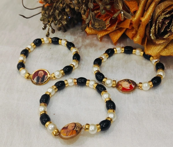 Jai Guruji Pack Of 10 Bracelets  - Black, Free Size