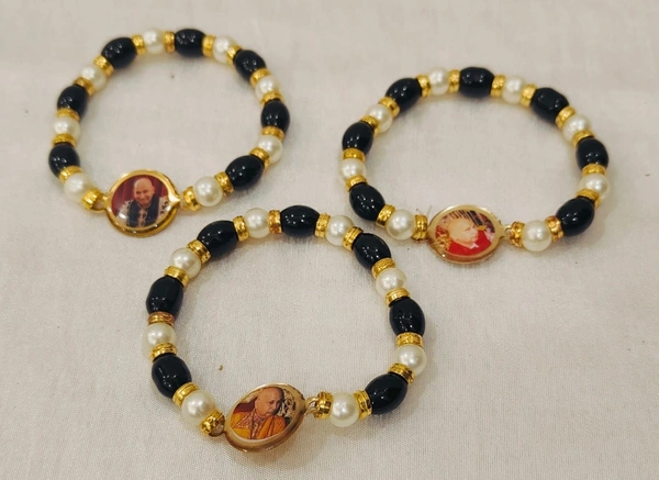 Jai Guruji Pack Of 10 Bracelets  - Black, Free Size